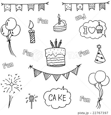 Doodle vector art birthday party hand draw Doodle vector art birthday party hand draw 22767397