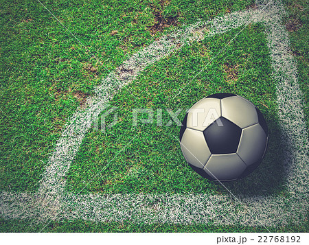Soccer Ball on Corner Kick from top view Soccer Ball on Corner Kick from top view 22768192