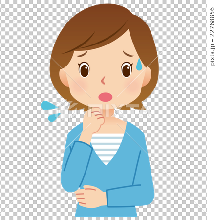 女性ポーズ　心配そうな主婦　表情 22768856