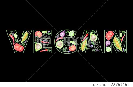 Vegan Lettering Made of Food Vegan Lettering Made of Food 22769169