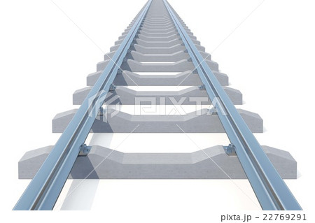 Railroad going into the distance isolated on white Railroad going into the distance isolated on white 22769291
