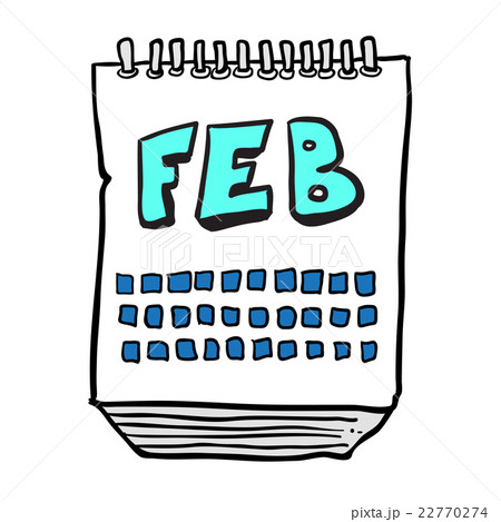 cartoon calendar showing month of february 22770274