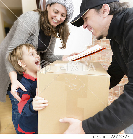 Courier Delivering a Package 22770328