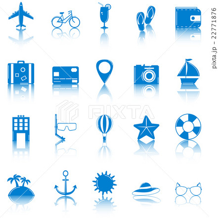 Summer flat icons set. Summer holidays. Vector 22771876