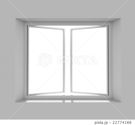 Clean gray wall with opened window 22774166