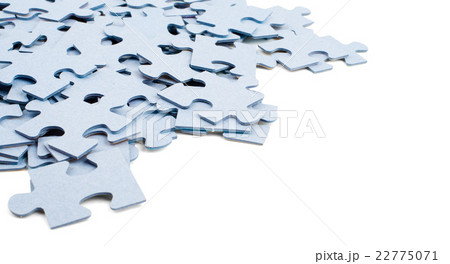 Pieces of puzzle isolated on white  22775071