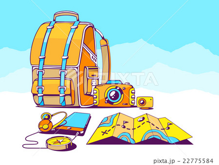 Vector illustration of backpack travel accessories Vector illustration of backpack travel accessories 22775584
