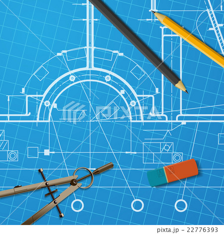 Vector technical blueprint of mechanism 22776393