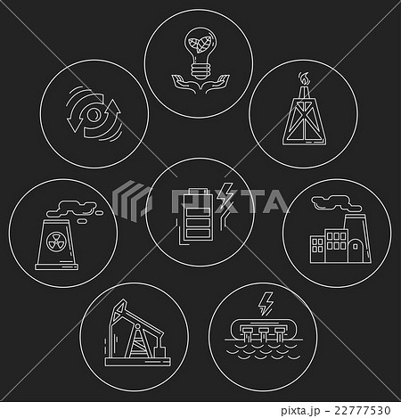 Energy Ecology and Pollution Vector set of icons 22777530