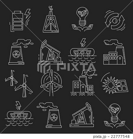 Energy Ecology and Pollution Vector set of icons 22777548