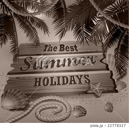 Beautiful beach view with wooden board 22778327