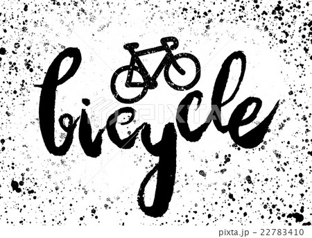 Handwritten word  Bicycle , painted brush  22783410
