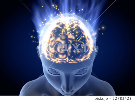 脳イメージ 思考 青背景のイラスト素材 [22783423] - PIXTA