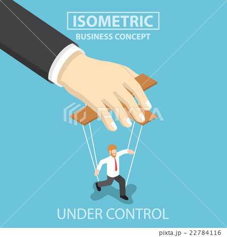 Businessman are under control like a puppet - Stock Illustration