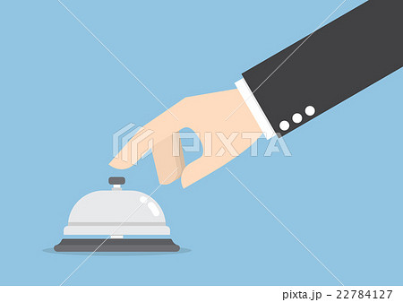Businessman hand ringing in service bell 22784127