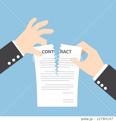 Businessman hands tearing apart contract document Businessman hands tearing apart contract document 22784147