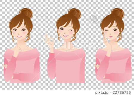 年輕女性面部表情集 年輕女性面部表情集 22786736