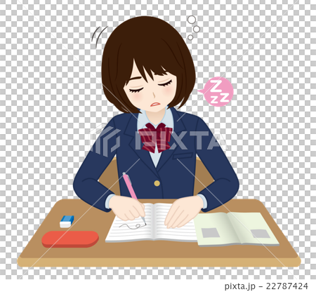 女子学生_居眠り 22787424