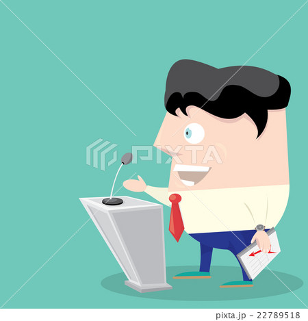 Speaker icon. Orator speaking from tribune 22789518