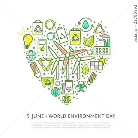 Heart shape element made from eco icons and signs Heart shape element made from eco icons and signs 22790592