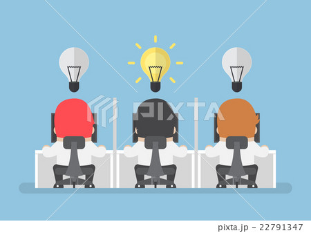 Businessman get new idea with lightbulb 22791347