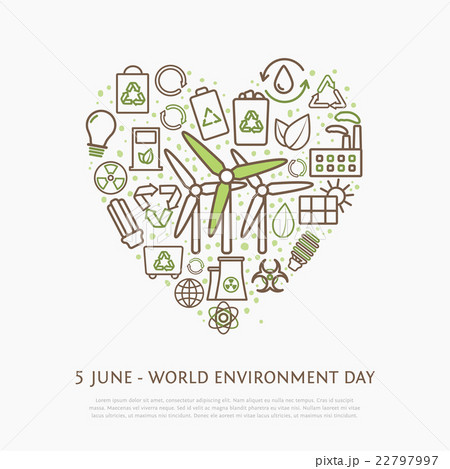 Set vector outline ecological icons. Heart shape Set vector outline ecological icons. Heart shape 22797997