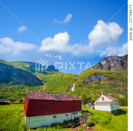 Flam village with colorful houses in Norway Flam village with colorful houses in Norway 22798675