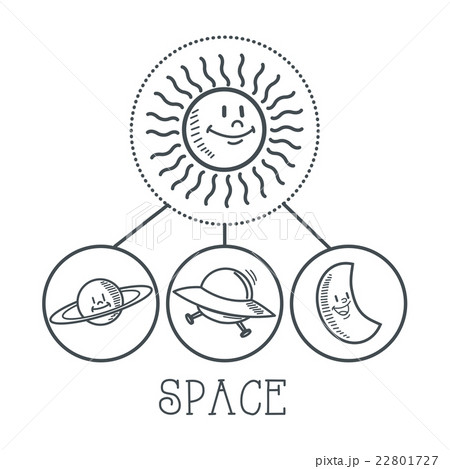 doodle icon design. space icon. draw concept 22801727