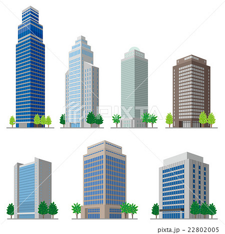 建物 立体図形のイラスト素材