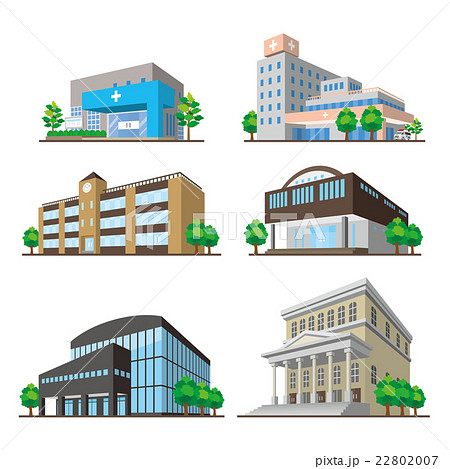 建物 立体図形のイラスト素材