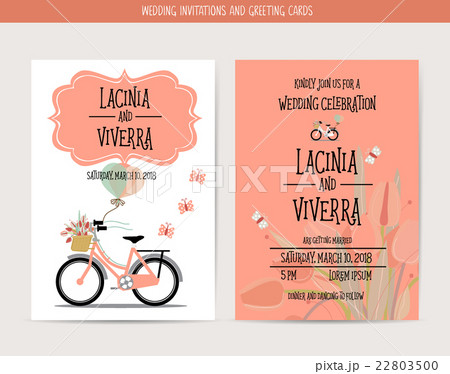 Wedding invitation card with romantic flower templates 22803500