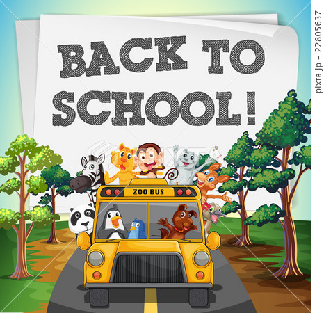 Back to school theme with animals on bus Back to school theme with animals on bus 22805637