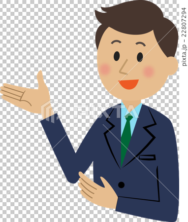 説明するスーツ姿の男性 22807294