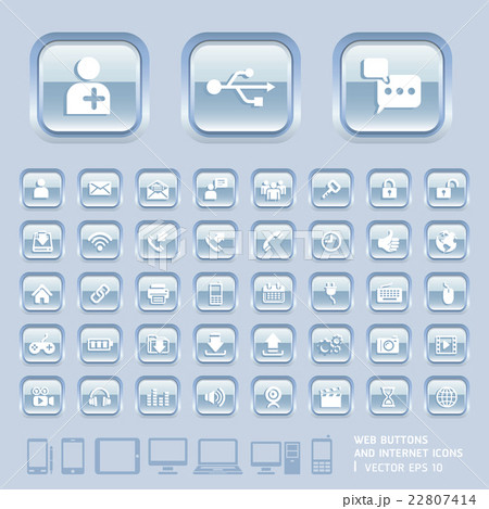 Buttons and Internet Icons for Web, Applications. Buttons and Internet Icons for Web, Applications. 22807414