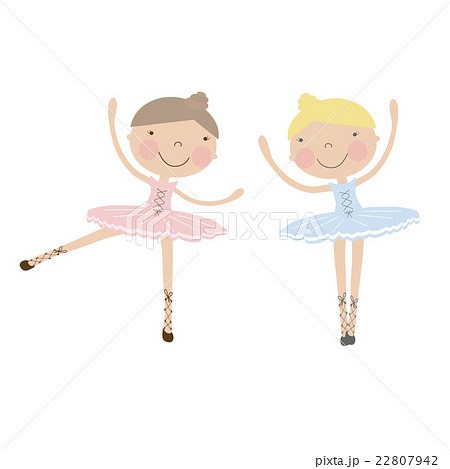 Cute Dancing Ballerina Girlsのイラスト素材