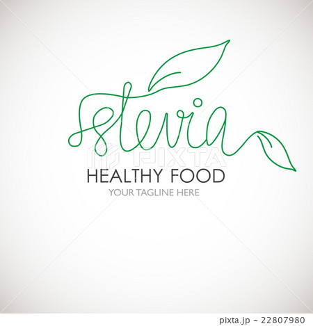 Stevia lineart word logo vector illustration. 22807980