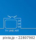 White TV on blue background, abstract line  22807982