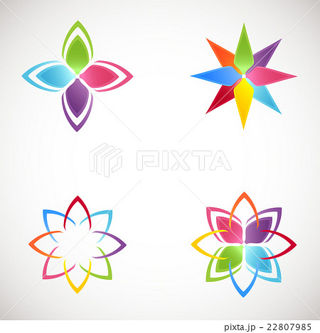 Lotus Logotype icons set. Bright colors flower Lotus Logotype icons set. Bright colors flower 22807985