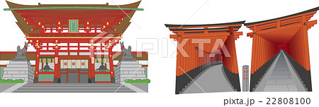 伏見稲荷のイラスト素材