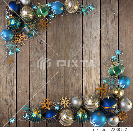 Christmas Decoration over wood background Christmas Decoration over wood background 22809329