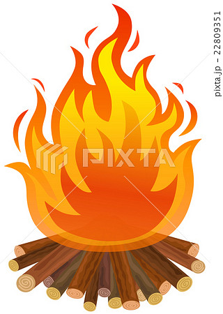 焚き火のイラスト素材 22809351 Pixta