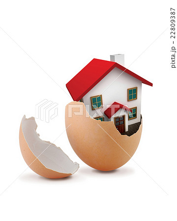 House in Egg isolated on White Background 22809387