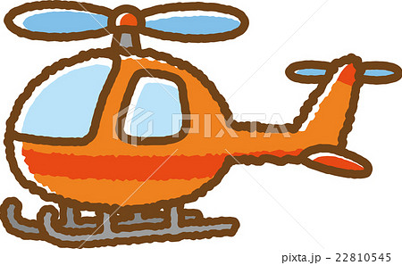 ヘリコプター オレンジ のイラスト素材