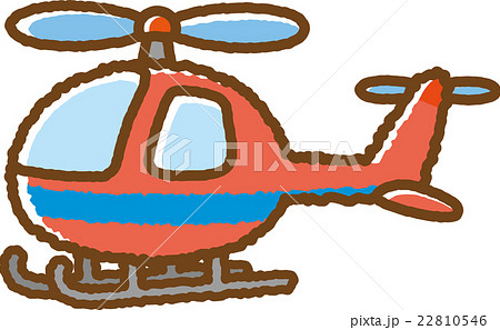 ヘリコプター 赤 のイラスト素材