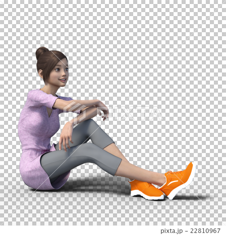 Young beautiful woman resting resting3DCG Illustration material Young beautiful woman resting resting3DCG Illustration material 22810967