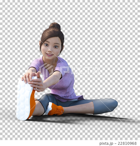 Running girls perming3DCG illustrations for stretching 22810968