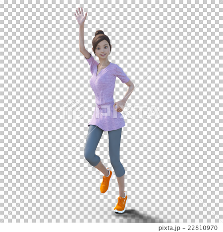 揮舞著女人的perming3DCG插畫素材 揮舞著女人的perming3DCG插畫素材 22810970
