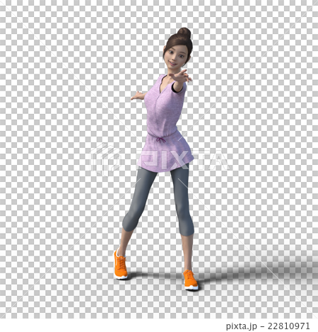 Preparing gymnastics running girls perming3DCG illustrations material 22810971