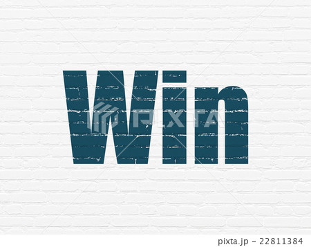 Finance concept: Win on wall background Finance concept: Win on wall background 22811384