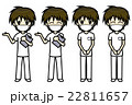 シンプルキャラクター　会話・表情イラスト集　看護師（マスク）　男性　案内 22811657